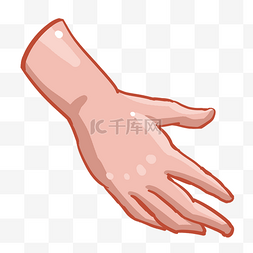 伸出手卡通图片_伸手握手的手势插画