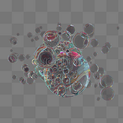 气泡彩色透明图片_圆形彩色气泡png
