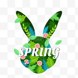 兔子创意春季花卉主题装饰