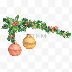 圣诞节浆果图片_圣诞节彩球装饰