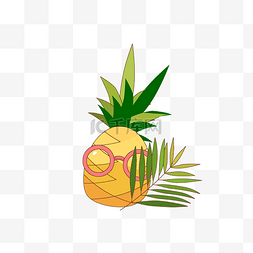小菠萝菠萝图片_卡通菠萝简约元素