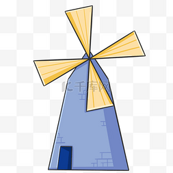 荷兰建筑风车蓝色