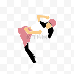 舞者街舞素材图片_卡通跳街舞的女人免扣图