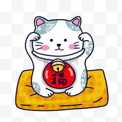 日本传统花纹图片_幸运招财可爱花纹日本卡通招财猫