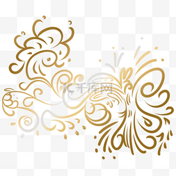 欧式花纹纹理元素图片_金色欧式花纹