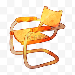 木头的椅子图片_黄色的椅子装饰插画