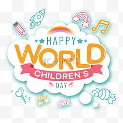 universal图片_线条插画装饰的the universal children s