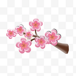 花朵树枝卡通插画