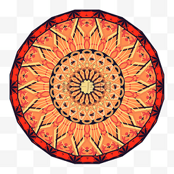 地中海花纹图片_红色圆形地毯