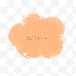 小清新心形边框图片_橙色水彩对话框
