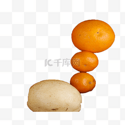 水润光泽图片_黄色的大橘子和爽口的大鸭梨