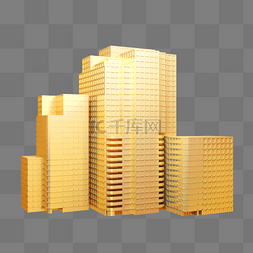 金色建筑高楼房地产装饰