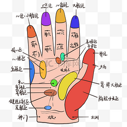 足部视力穴位图片_人体手部彩色穴位
