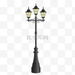 欧式灯具图片图片_卡通黑色的路灯