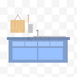 蓝色厨房家具