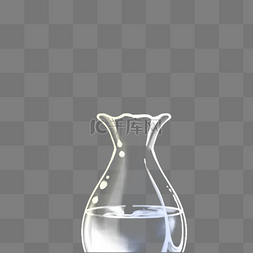 花瓶白色图片_白色的玻璃水瓶免扣图