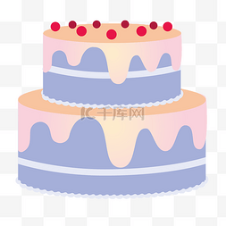 双层生日蛋糕插画