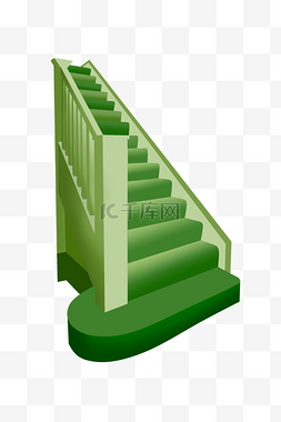立体绿色楼梯装饰