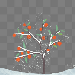小雪节气积雪果树