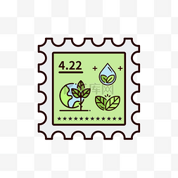简洁环保图片_环保绿色邮票风格节能清新风标志