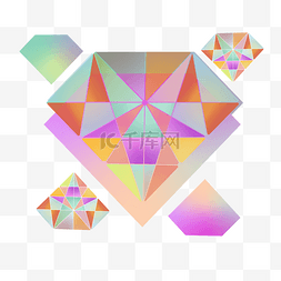 极光几何图片_彩色钻石渐变几何色块