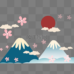 日式雪花纹图片_日式富士山底边