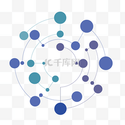 连接图片_矢量蓝色圆形连接网络连接符