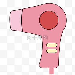 彩妆粉色图片_电子的卡通吹风机工具