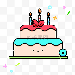 卡通白色生日蛋糕