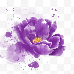 水墨中国风图片_紫色的花