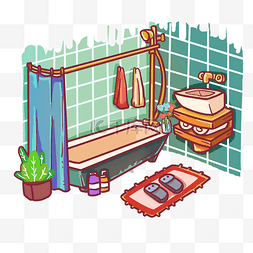 浴室中的物品图片_墨绿色浴室