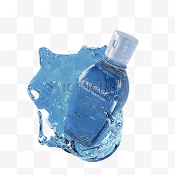 消毒凝胶图片_蓝色洗手凝胶3d元素