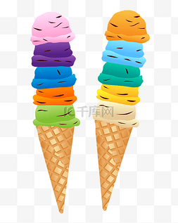 圣代冰激凌图片_彩色堆起来的冰激凌