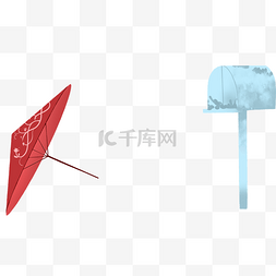 红色的花纸伞