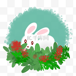 简约卡通兔子图片_教育培训白色可爱简约兔子