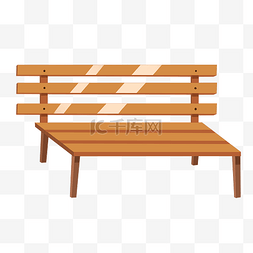 木椅子插画图片_公园的木质椅子插画