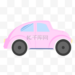 卡通粉色小轿车