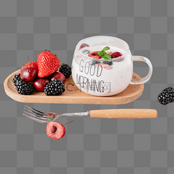草莓啵啵酸奶图片_草莓黑莓车厘子酸奶奶昔营养搭配