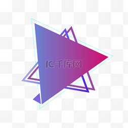 矢量紫色三角形装饰框