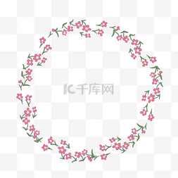 花环花束粉色边框