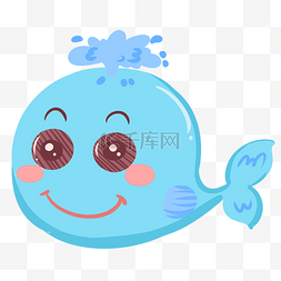 可爱海洋生物图片_可爱小海豚动物插画