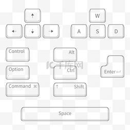键盘电脑图片_立体热门键盘按钮集合