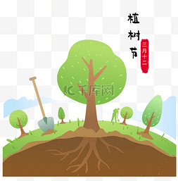 种树图片_植树节保护环境种树