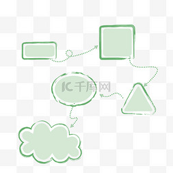框架绿色图片_可爱手账风格ppt元素框架图