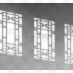 白色阴影创意图片_手绘创意复古窗框阴影