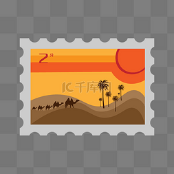 沙漠风景邮票