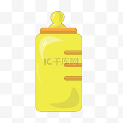 奶瓶刻度图片_婴儿黄色奶瓶