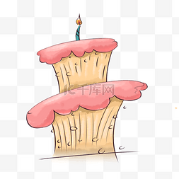 双层奶油蛋糕图片_一个双层生日蛋糕