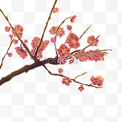 中国风图片_树梢飘落的梅花