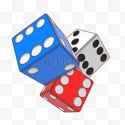 黑白骰子图片_红色蓝色骰子